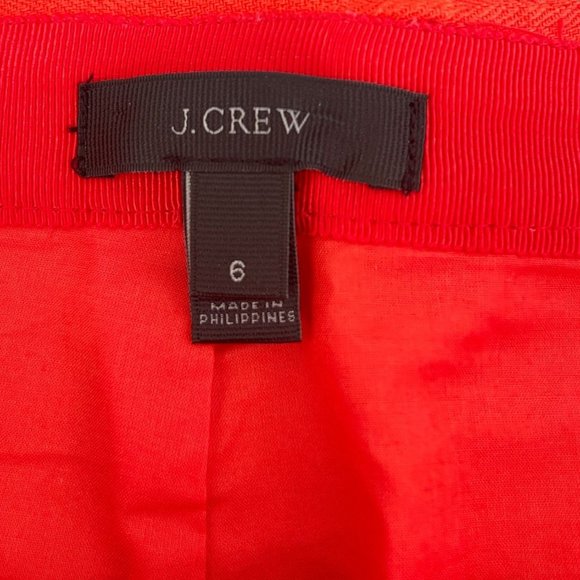 J. Crew Orange Belted Mini Skirt, Size 6 - Picture 3 of 6